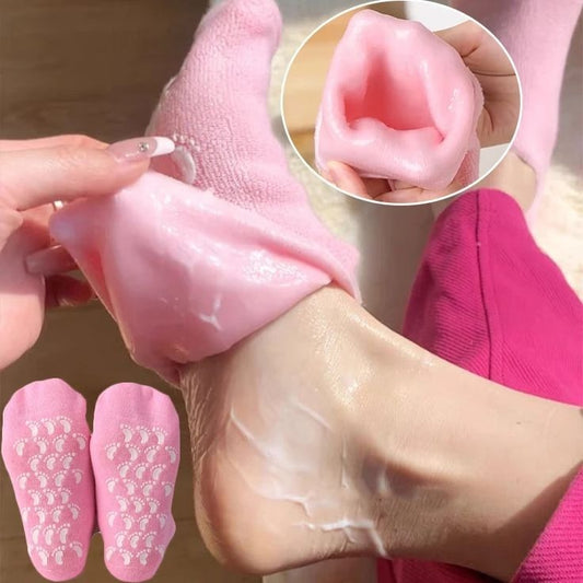 Reusable Silicone Moisturizing Spa Socks – 1 Pair