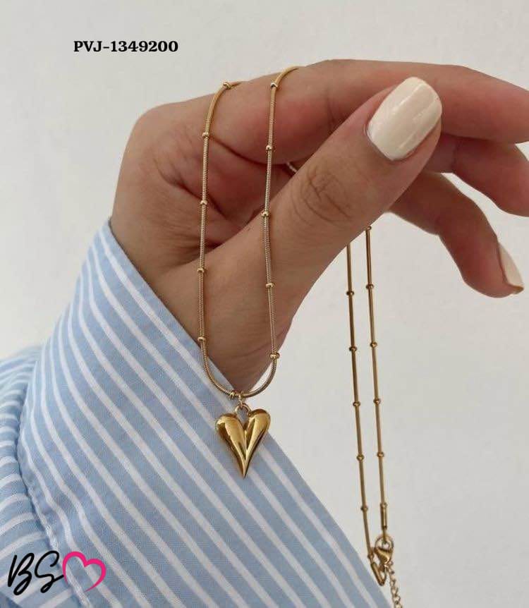 Ball Chain Heart Korean Pendant