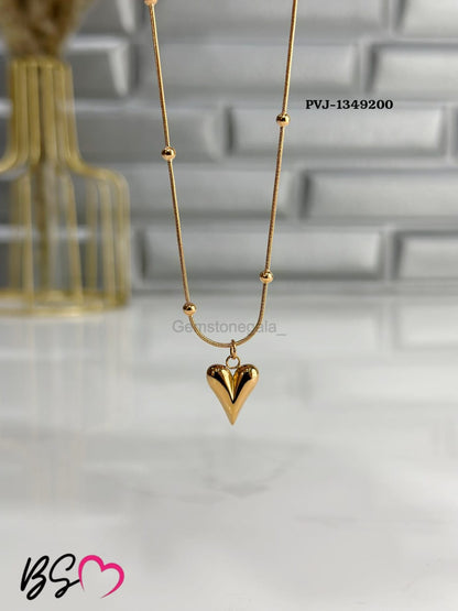 Ball Chain Heart Korean Pendant