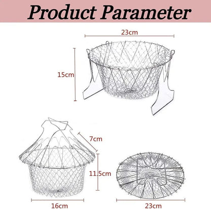 Stainless Steel Foldable Frying Basket