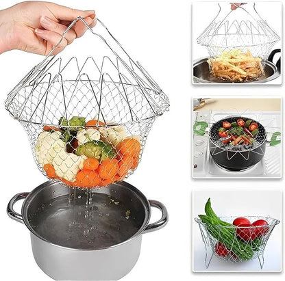 Stainless Steel Foldable Frying Basket