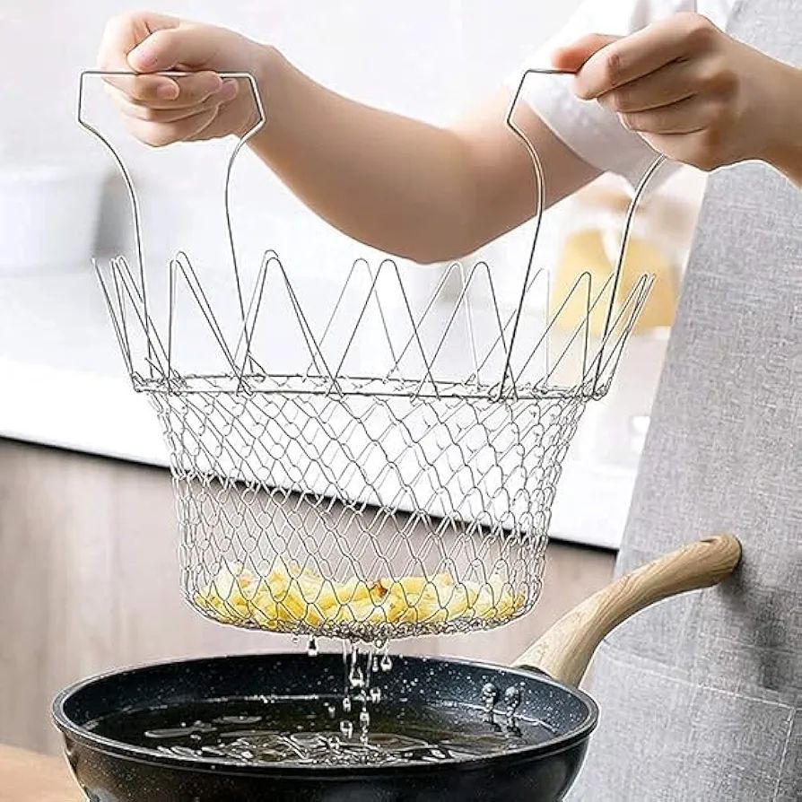 Stainless Steel Foldable Frying Basket