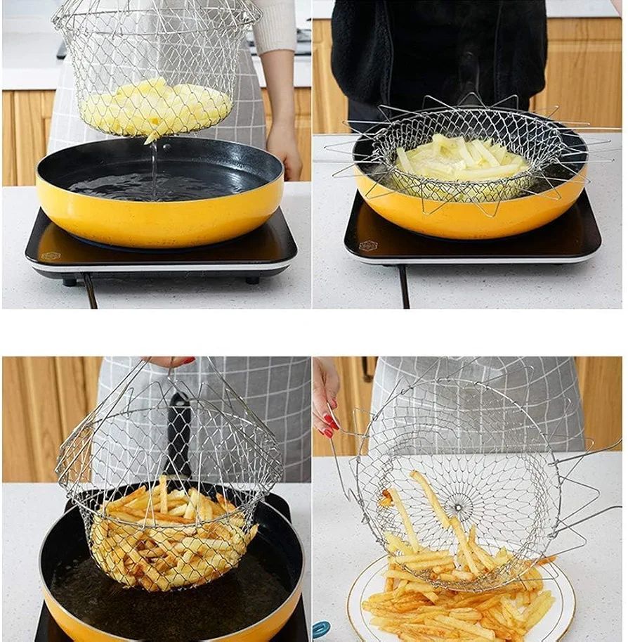 Stainless Steel Foldable Frying Basket