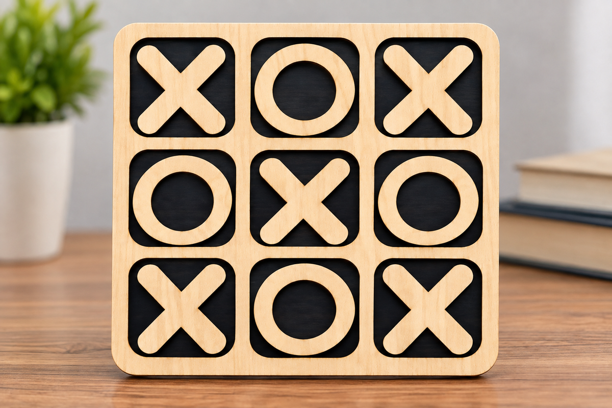 Wooden Tic Tac Toe Game - Educational Toy