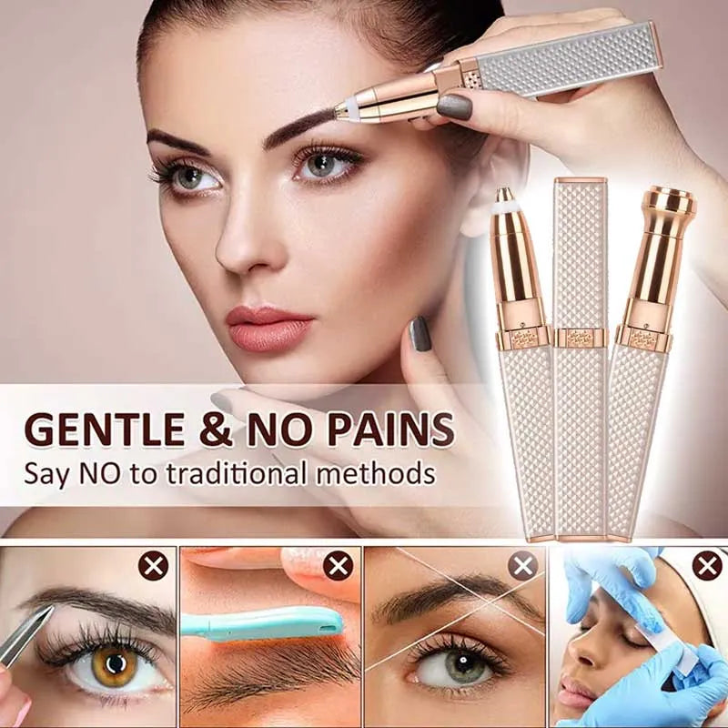 2-in-1 USB Rechargeable Eyebrow & Face Trimmer