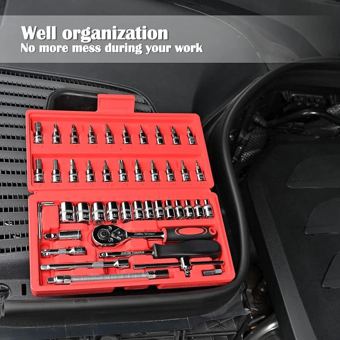 46 Pcs Socket Wrench Tool Set