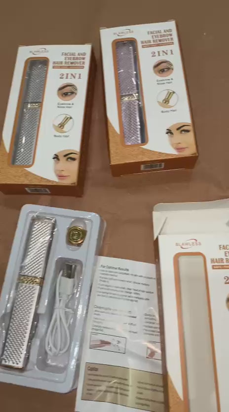 2-in-1 USB Rechargeable Eyebrow & Face Trimmer